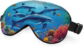 Dolphin Eye Mask Sleeping Mask Sea Fish Coral Whale Starfish Ocean World Sleep Masks Silky Soft Eye Cover for Women Men Shading Blindfold for Air Travel Sleeping