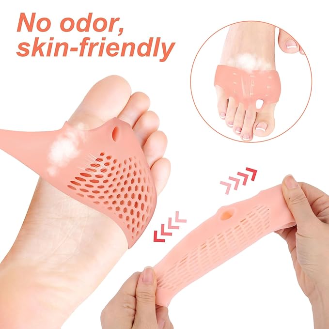 4 Pairs Silicone Toe Separators for Women & Men, 4 Colors Correct Spacers Orthotic Pads Soft Breathable Comfortable Gel Foot Pad for Straighten Overlapping Toes & Foot Alignment Tool
