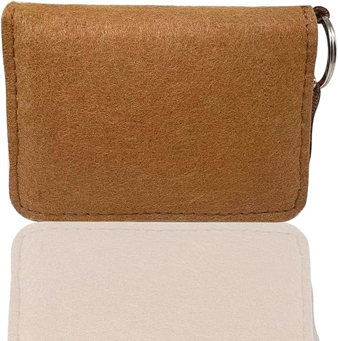 Pill Case for Vitamin and Supplement Organizer, EFFIET 7-Day Portable Cute Little Pill Box with Fabric Cover (Brown)
