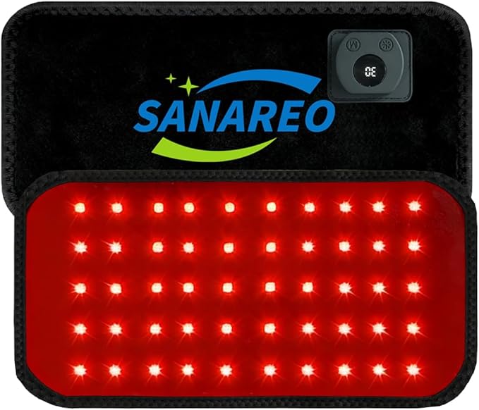 Red Light Therapy Belt for Body, Portable 660nm & 850nm Near Infrared & Red Light Therapy Device Features 4 Timer Modes for Back Waist Calves Arms for Women and Men(Black)