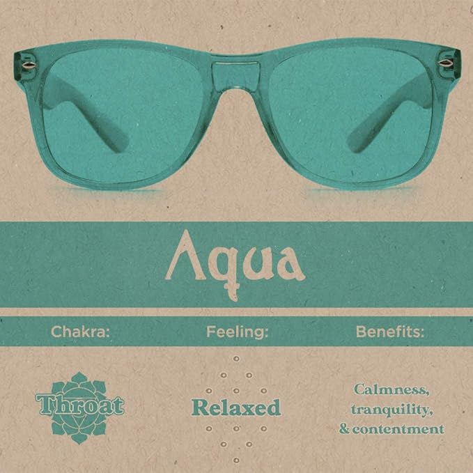 PURPLE CANYON Aqua Color Therapy Glasses for Chakra Healing, Chromotherapy, and Mood
