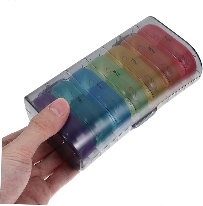 Portable Weekly Medicine Organizer Tight Seal Travel-Friendly Pill Case for Vitamins and Medication Compact Design Multiple Compartments for Easy Daily Use