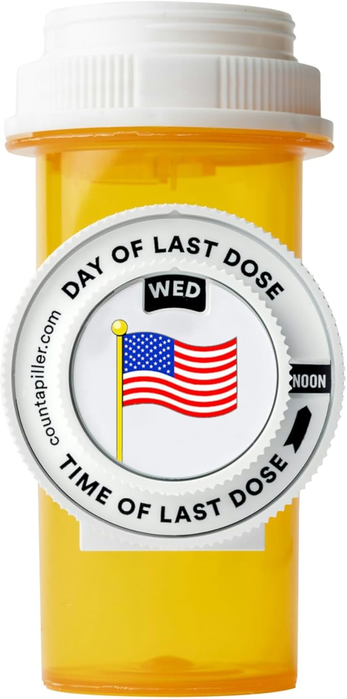 Track, Remind, & Organize Pills. Medication Compliance. Optimize Your Dosage & Stay On Top of Prescriptions AM/PM - Daily & Hourly (Patriot) Pill Medication Organizer Tracker