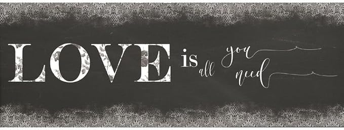 J&V TEXTILES Kitchen Mat Cushioned Anti Fatigue Floor Mat,19.6"x55", Thick Non Slip Waterproof Kitchen Rugs and Mats, Standing Mat for Kitchen,Floor,Home,Office,Desk,Sink,Laundry (Love Grows Here)