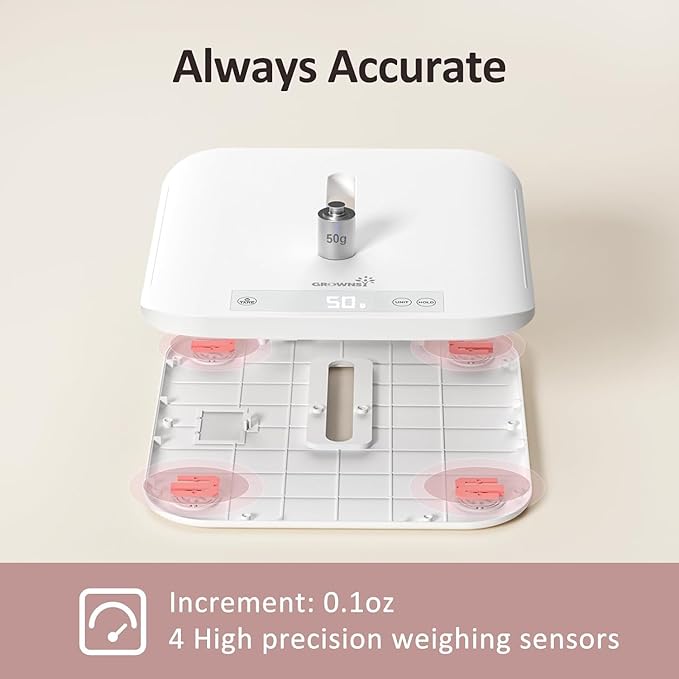 Baby Scale, Multifunctional Baby Weight Scale, Pet Scale for Puppy, Cat, Adult Scale Up to 330lbs, Accurate Digital Scale with Hold Function, 27-inch Height Measurement, 5 Units, LED Screen