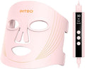 INTEO Red Light Therapy for Face, 3 Modes Portable Led Face Mask Light Therapy with Remote, Infrared Light Mask with Timing Function, Led Light Therapy At Home, Pink