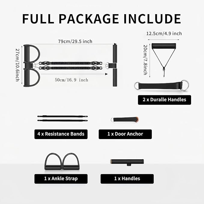 Multifunction Tension Rope, 2 Tubes Stretch Yoga Pedal Tension Strap, Adjustable Resistance, Tension Rope Fitness Equipment