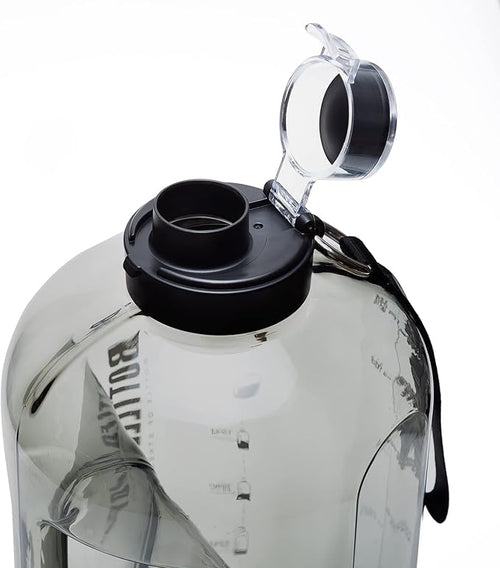 1 Gallon Water Jug with Flip-top Lid and Handle Strap, Leak-proof BPA Free Reusable Time Marker Reminder Large Capacity Gallon Water Bottle for Outdoor Sports Fitness Gym Hiking
