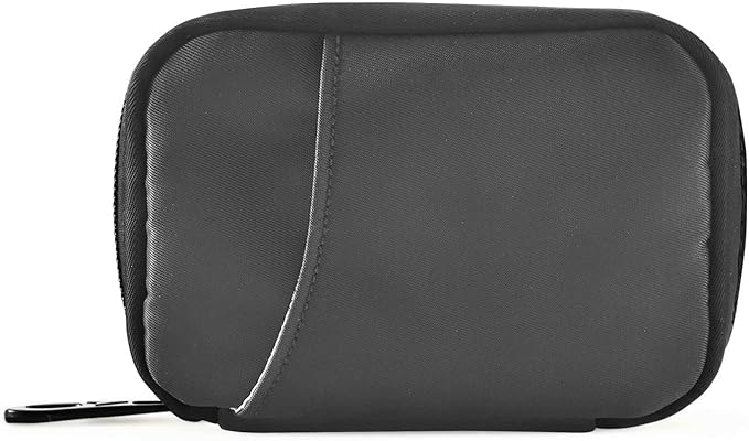 Kigai Black Solid Color Pill Case, Portable Weekly Daily Pill Case Bag Organizer with Zipper for Vitamins Medicine Supplements Travel Family Business