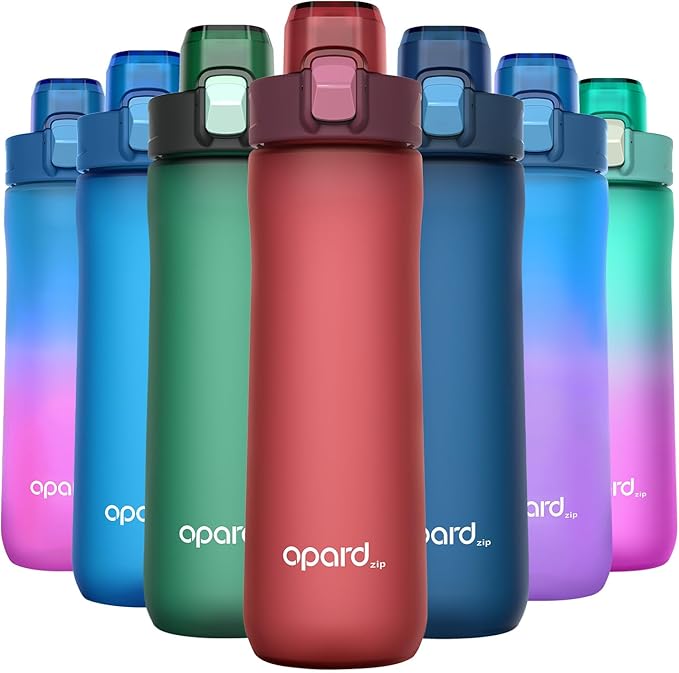 Opard 20oz Plastic Water Bottle Dishwasher Safe, Leakproof Flip-Top Lid, BPA Free Tritan, Wide Mouth Reusable Kids Water Bottle for School Hiking Commuting Outdoor Travel and Gym(Cranberries Red)