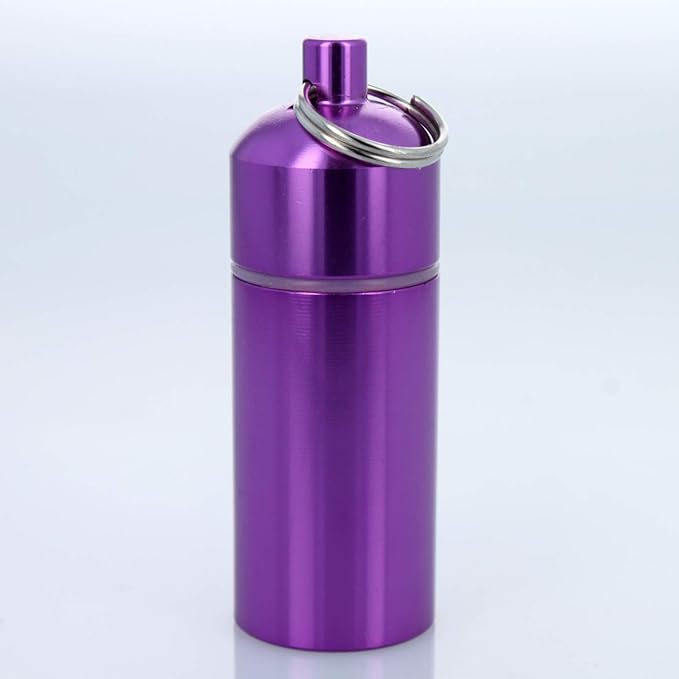 Micro Key Chain Waterproof Compartment Portable Storage Container, Pink