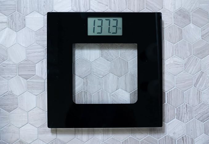 Extra Wide Glass Talking Digital Scale | The Bathroom Scale That Talks | Accurate Visual & Voice Display Digital Scale for Body Weight | 395 Pounds Max | Wide Width Tamper Glass | Large LCD Display