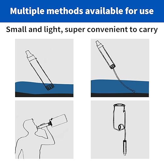 Tentock Outdoor Portable Equipment Personal Water Purification Filter Suitable for Hiking Camping Travel Emergency Preparedness