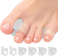 5 STARS UNITED Toe Spacers for Men & Women – 4 Big and 2 Pinky Gel Separators for Overlapping & Curled Toes, Bunions, Alignment - Diabetic Foot Care, Silicone Spreader, Corrector & Straightener, Clear