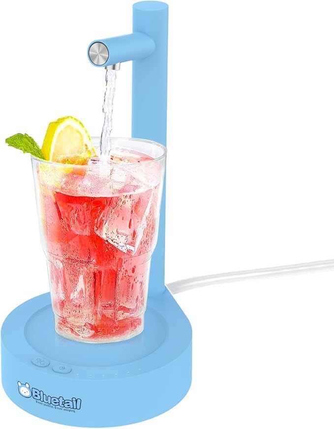 Water Dispenser for 5 Gallon Bottle – Desktop Electric Water Pump with USB-C Fast Charging, Portable 5 Gallon Water Jug Dispenser for Home, Office, Bedside & Countertop (Sky Blue)