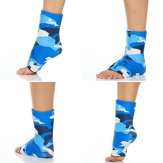 FOMI Hot Cold Ankle Foot Gel Ice Pack Wrap | Premium Comfort 360 Degree Solid Gel Cooling Compression for Plantar Fasciitis, Heel Spurs, Achilles, Tendonitis, Sore Feet, Gout