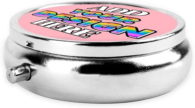 Medicine Pill Organizer, Medicine Pill Box Case Container Travel Pill Holder Vitamin for Purse Med Wallet Portable Mini Pastillero Round, Custom Your Own Pill Organizer, Light Pink, Personalized Gifts