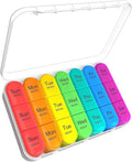 ASprink 3 Times a Day Pill Organizer, 7 Day Medicine Organizer, Large Pill Case, White, 21 Compartments