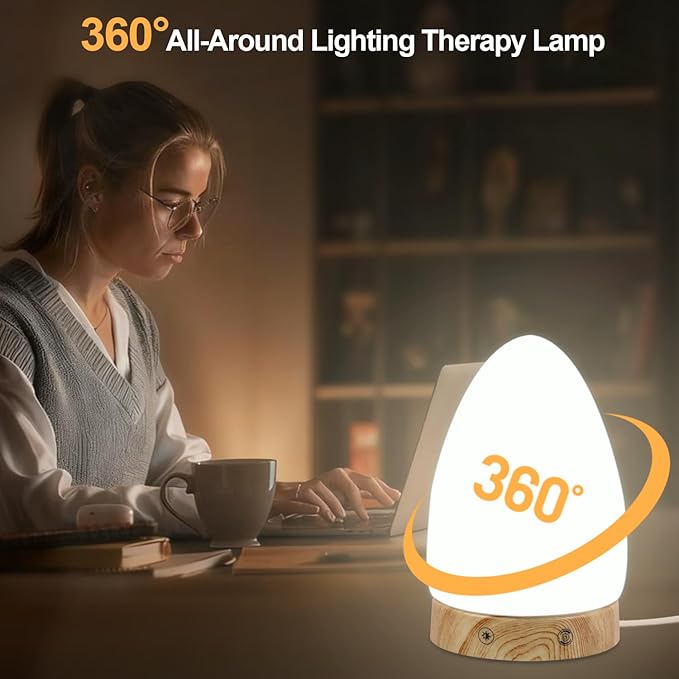 Light Therapy Lamp - 10000 Lux Full Spectrum Sun Lamp, 3 Color Temperatures & 670nm Red Light, Stepless Dimming, Touch & Remote Control, USB Phone Charging Port, Sunlight Lamp for Home Office