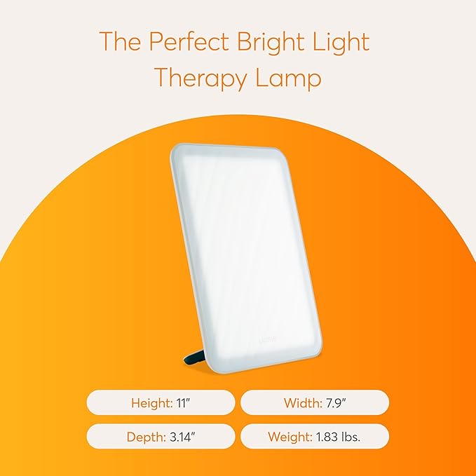 Lumie Vitamin L Light Therapy Lamp - Portable, Slim Design - 10,000 Lux Daylight Lamp - Detachable Stand, Cool White LEDs & Rippled Diffuser - Portrait or Landscape
