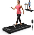 GYMAX Walking Pad, 2.25HP Under Desk Treadmill with LED Display, Remote Control & 7-Layer Belt, Compact Portable Jogging Running Machine for Home Office Small Space