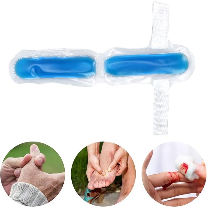 Finger Ice Pack, 3.1in Length Finger Toe Ice Pack Brace Reusable Hot and Cold for Trigger Mallet Broken Finger Lightweight Toe Tip Gel Ice Pack for Women Men Hot Cold Packs Ice