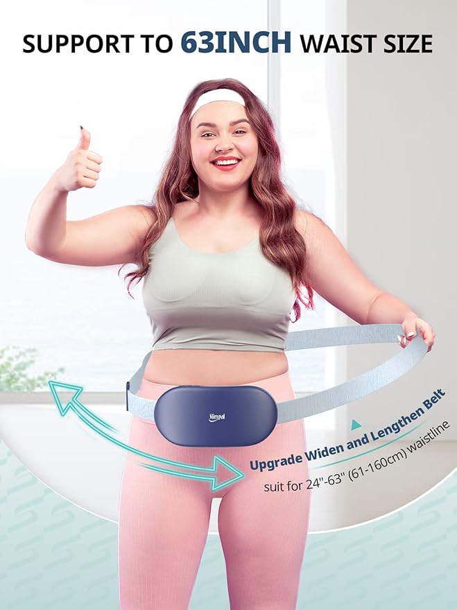 Slimpal Heating Pad for Period Cramps, Plus-Sized Portable Electric Heating Pad, Menstrual Cordless Heat Belt Back, Belly, Waist Pain Relief, Christmas Stocking Gift for Her Girl Women, Dark Blue