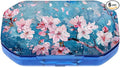 This Watercolor Style Cherry Blossom Tree Pattern 6 Compartment Pill Box Can Be Placed in A Pocket Or Wallet to Store Vitamins, Medicines Other Medications.