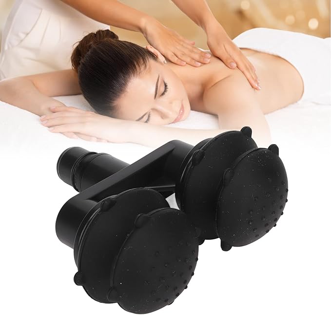 YUYTE Massage Gun Heads,Massager Replacement Head, 0.7in Outer Diameter Silicone Odourless Muscle Relaxation Massage Attachment Head Black