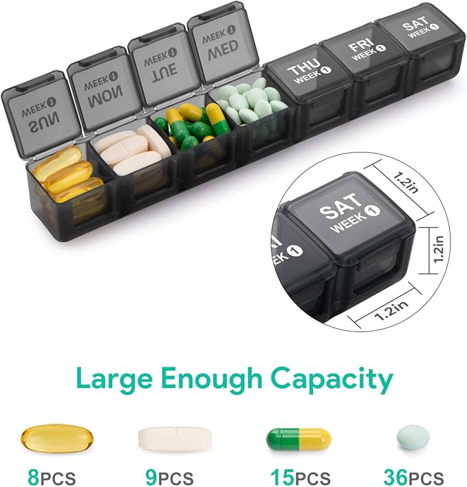 TookMag Monthly Pill Organizer 28 Day Pill Box, Large Medicine Organizers 4 Weeks, One Month Pill Box Pill Case Travel Pill Organizer with Dust-Proof Container for Pills/Vitamin/Supplements