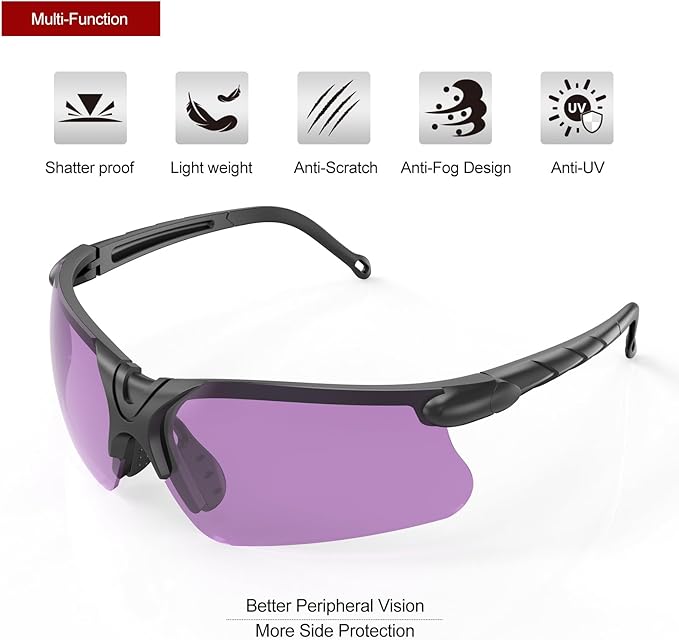 xaegistac Shooting Glasses with Case Anti Fog Hunting Safety Glasses for Adults
