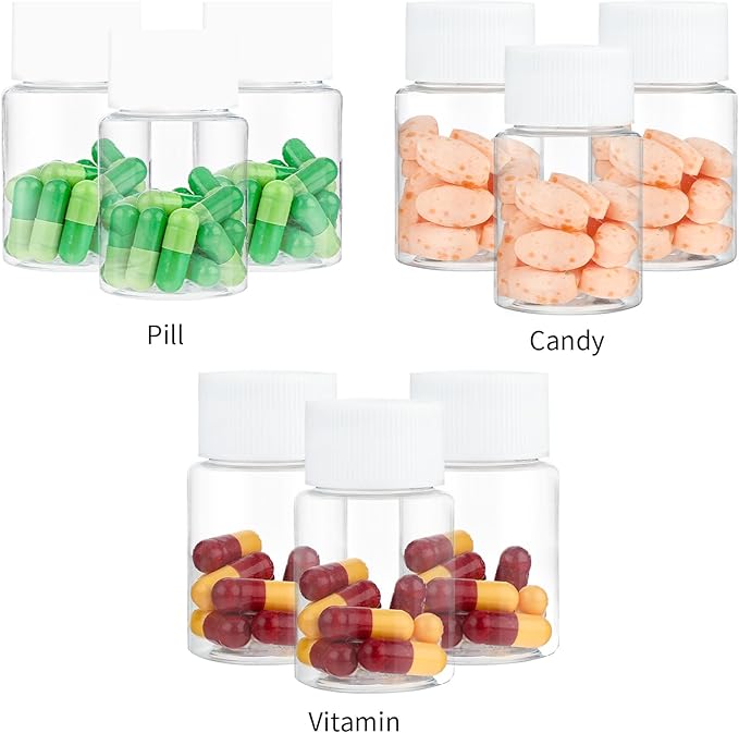 4Pcs Clear Pill Bottle, 200ml Empty Clear Plastic Pill Bottles Medicine Bottle Empty Reagent Bottles Chemical Containers with Caps for Liquid Solid Powder (200ml)