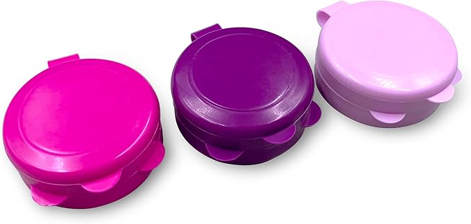 Deke Home - Pill Container Small, Round Pill Organizer, 3 Pack Single Pill Case for Medicine, Daily Mini Pill Box for Purse or Pocket, Light Storage for Travel, BPA Free (3 Colors)