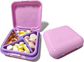 Small Pill Box, Small Pill Case Organizer Portable Daily Pill Container Medication Travel Case Pill Holder Medicine Case for Purse（Purple）