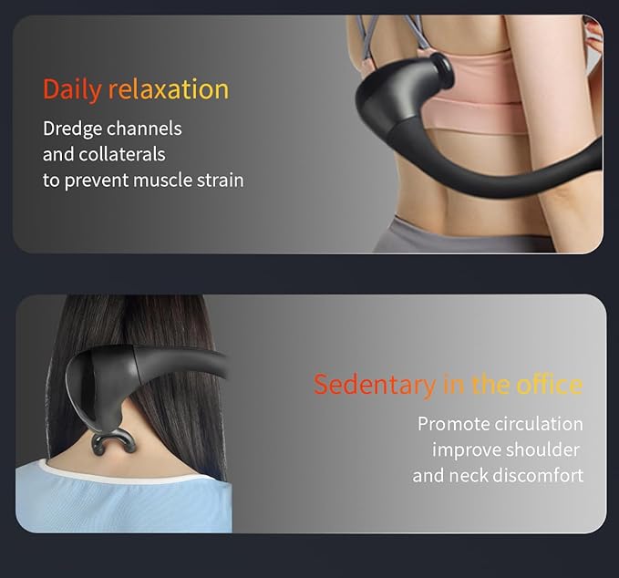 Massage Gun Upgraded Extension Handle for Deep Massage of The Back to Relieve Deep Tissue Pain in The Muscles, Four Massage Heads &Five Adjustable speeds Fitness Person Friendly