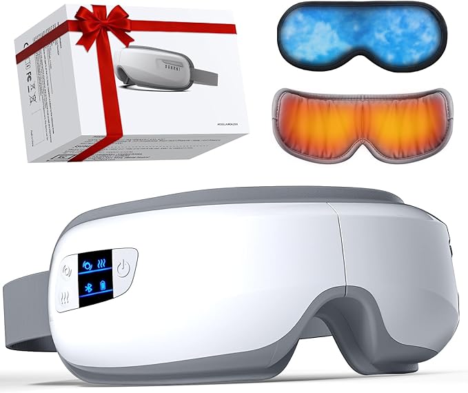 Eye Massager with Heat and Cooling, Valentines Day Gifts for Women Men, Heated Eye Mask Reduces Migraines, Dry Eyes, Headache Relief Eye Care Devices, Birthday Gifts for Her Him