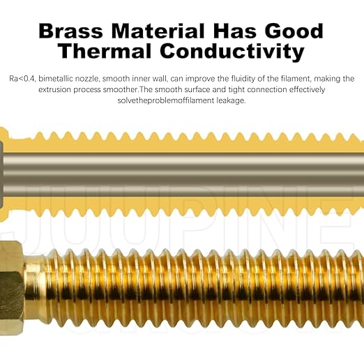 for ELEGOO Centauri Carbon Hotend Bimetallic Hardened Steel Brass Nozzle Kit, Can Replace 5 0.4mm Bimetallic Nozzles, Brass Has Strong Thermal Conductivity & Hardened Steel is Super Wear-Resistant