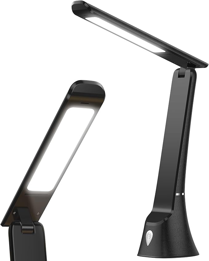 Light Therapy Lamp, 10000 LUX UV-Free LED Sunlight Light, Full Spectrum Mood Light, Touch Control Desk Lamp with Night Light Function Work Office Home -Black