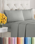 Cal King Size 4 Piece Sheet Set - Extra Soft, Breathable & Cooling - Hotel Luxury Durable Bed Sheets for Women & Men - Deep Pockets, Easy-Fit & Wrinkle-Free - Slate Grey Oeko-Tex