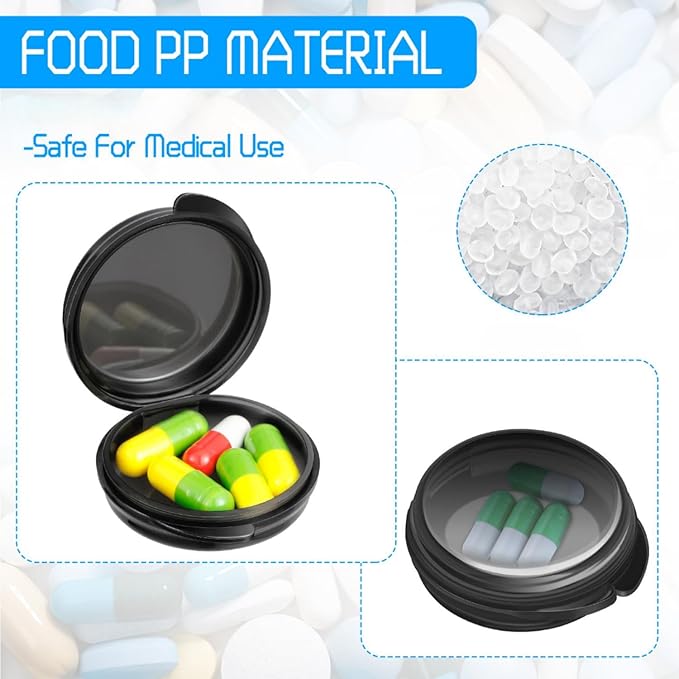 Patelai 6 Packs Small Pill Organizer Box, Travel Pill Container Portable Daily Mini Medicine Case Holder for Pocket Purse Briefcase Cod Liver Oil Jewelry Beads Earplug Storage Box(Bright Color)