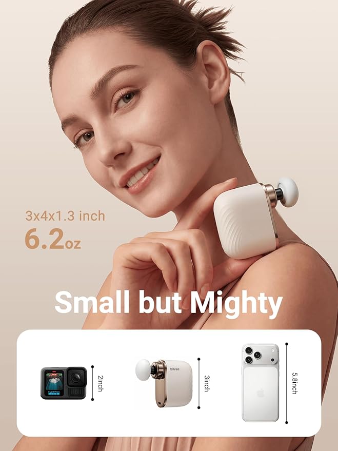 Modi Mini Massage Gun | Portable Powerful 3200RPM Handheld Massager | High Intensity Muscle Massager | Massage Gun Deep Tissue | Lightweight Percussion Body Massager Gun Relief | Airplane Safe