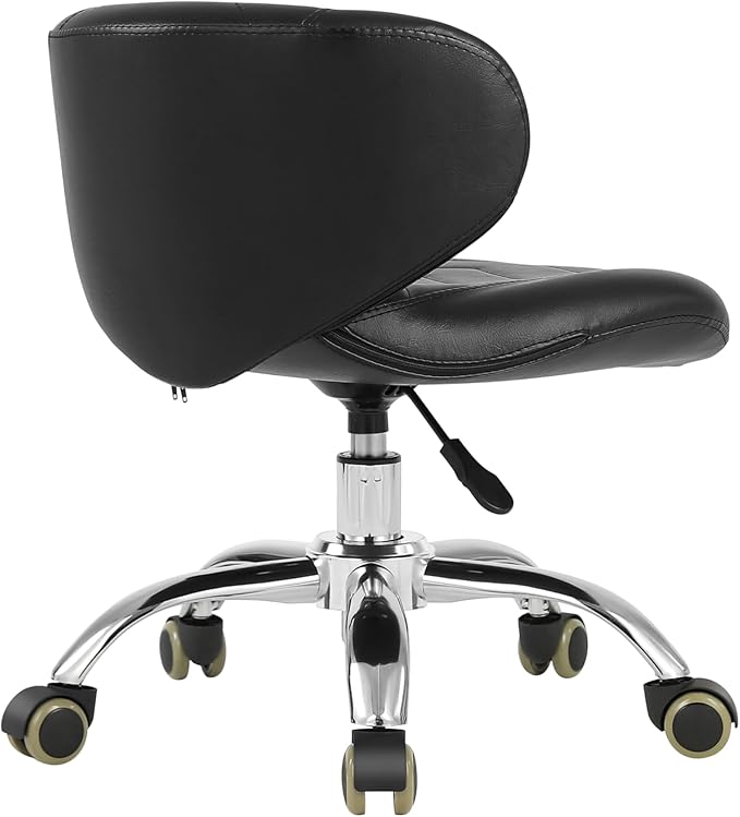 Pedicure Stool Hydraulic Height Adjustable with Back Support for Nail Salon Manicure Tech Pedicure Spa (Black)