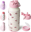 BOTTLE BOTTLE 32oz Insulated Water Bottle Stainless Steel Sport Water Bottle with Straw Dual-use Lid Design for Gym with Pill Box