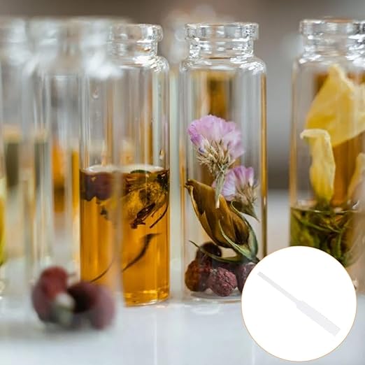200 Pcs Disposable Perfume Test Strips, Paper Disposable White Perfume Paper Strips, White Perfume Essential Oils Paper Test Strips for Test Aromatherapy Essential Oil Scent