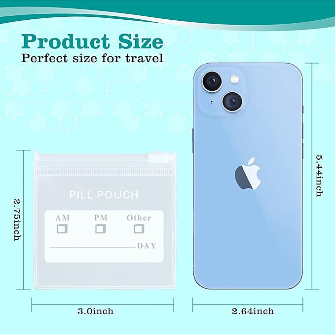 36 Packs Pill Pouches BPA Free Pill Bags 12mil Come with Mark Pen 3 x 2.75 inch Small Zip Bags with Write-on Label Seal Ziplock Pill Pouch for Travel Pill Organizer, Jewelry, Small Craft Pieces