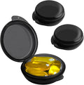 UHOUSE Small Pill Box (3 Pack), Daily Mini Pill Organizer Portable for Purse Pocket,Travel Pill Case Medicine Storage Container Earplug Case (Blcak