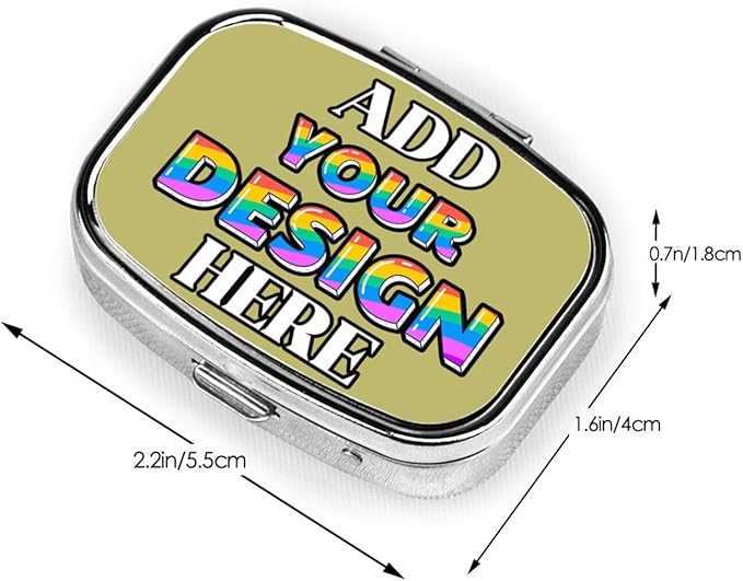 Custom Travel Medicine Organizer, Medicine Pill Box Case Container Travel Pill Holder Vitamin for Purse Med Wallet Portable Mini Pastillero Square, Dark Khaki, Personalized Gifts