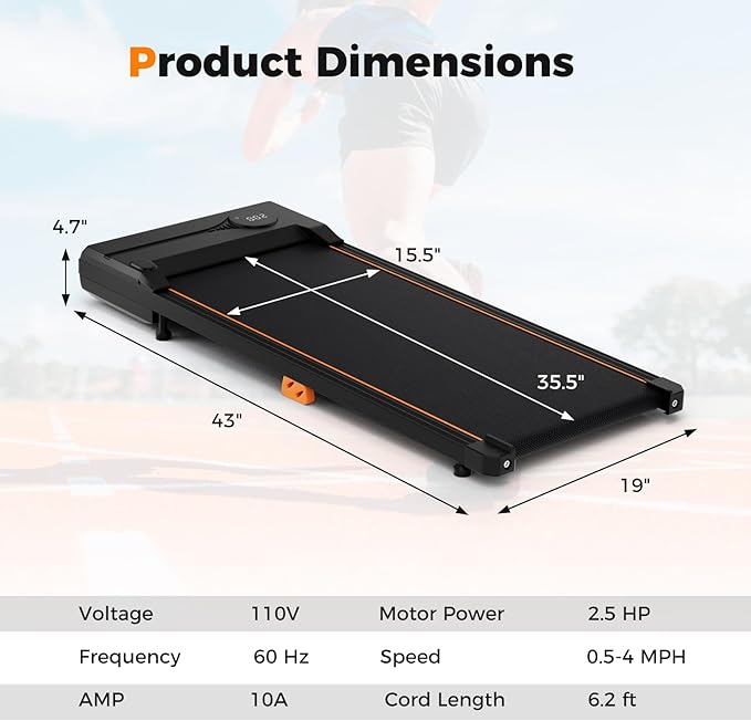 GYMAX Walking Pad, 340lbs 3 in 1 Treadmill with Remote & LED Display, 12 Preset Programs & 3 Countdown Modes, 0.5-4 MPH Under Desk Treadmill Walking Jogging Running Machine for Home Office Desk