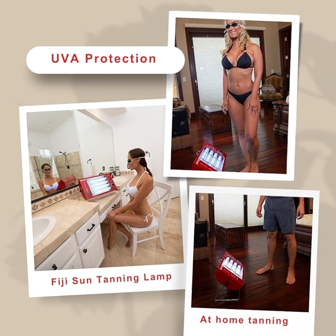 New for 2026 - Padded UV Eye Protection Goggles for The Fiji Sun Tanning Lamp and Red Light Therapy, FDA Registered, Clear Unobstructed Vision, Padded for Comfort