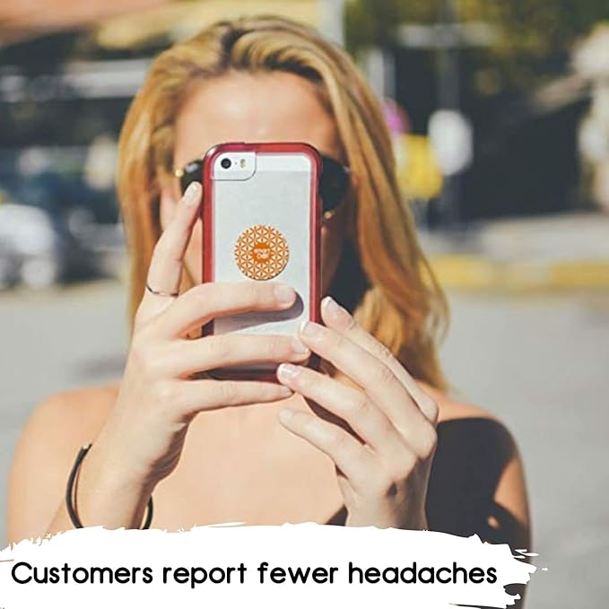smartDOT EMF Stickers for Devices Support for Electro-Stress from Wireless Devices - EMF Blocker for Cell Phone Anti-Radiation Stickers, Laptop and Other Wireless Device Orange, 5 Pack